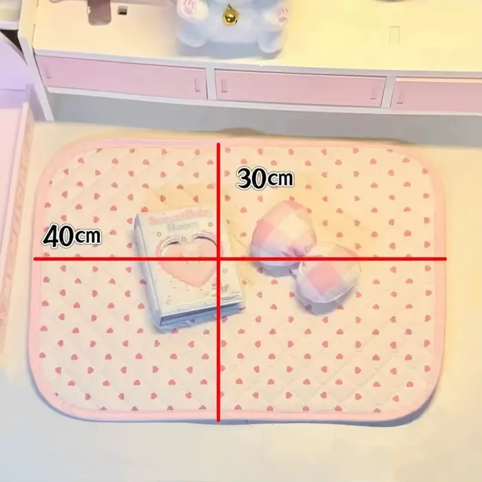 Nouveau Set de Table Matelassé Rose Mignon Japonais Thème Amour