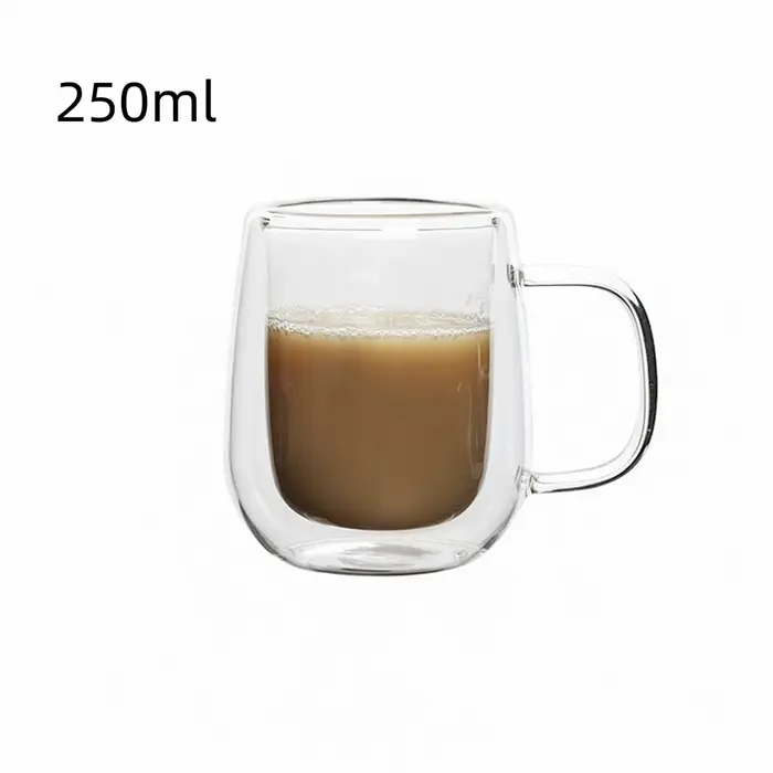 Mug en verre à double paroi personnalisé avec logo