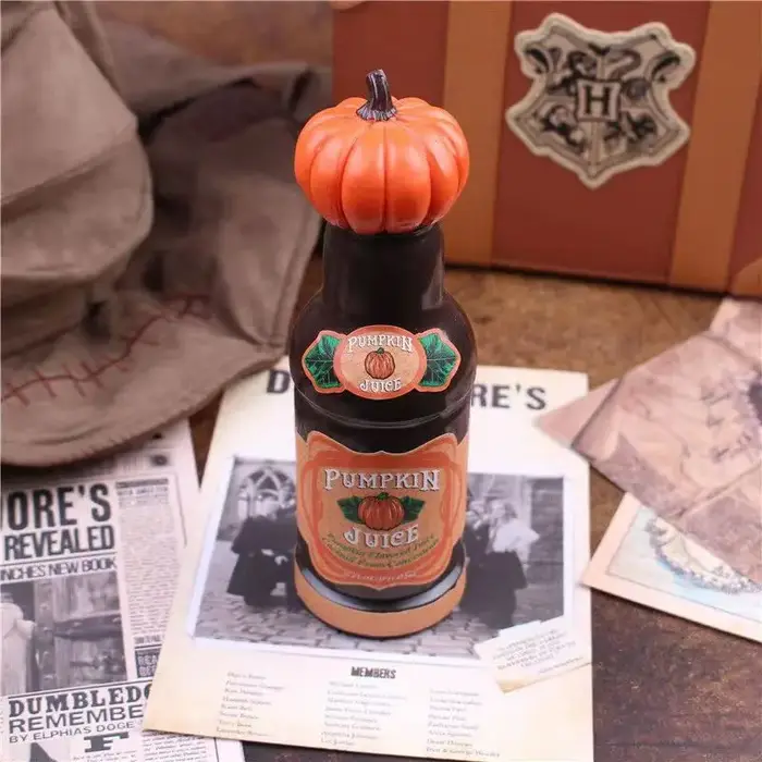 Ornements de table créatifs de bouteilles de jus de citrouille, décorations autour du film