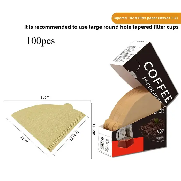 100/200 pièces papier filtre à café forte pénétration filtres