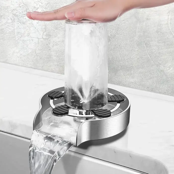 Lave-gobelet automatique en acier inoxydable, nettoyeur haute pression, rinceur de verre d'évier de