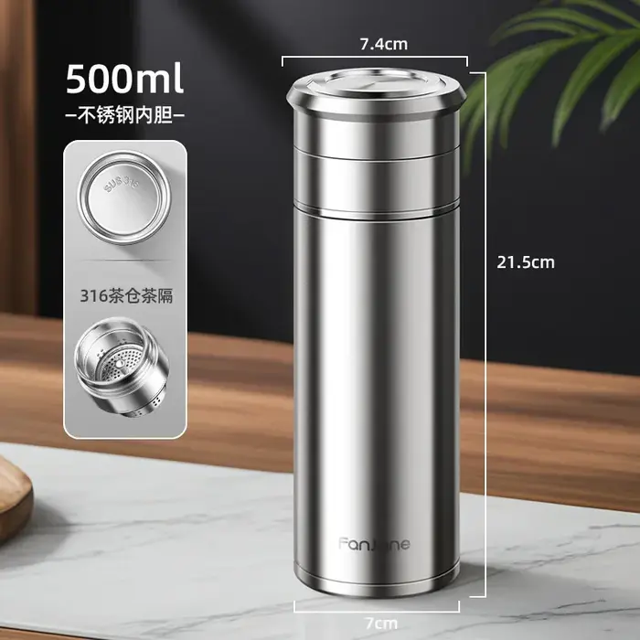 Tasse isotherme pour séparation de thé