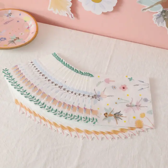 Ensemble de vaisselle Elf Flower Fairy pour fête d'anniversaire