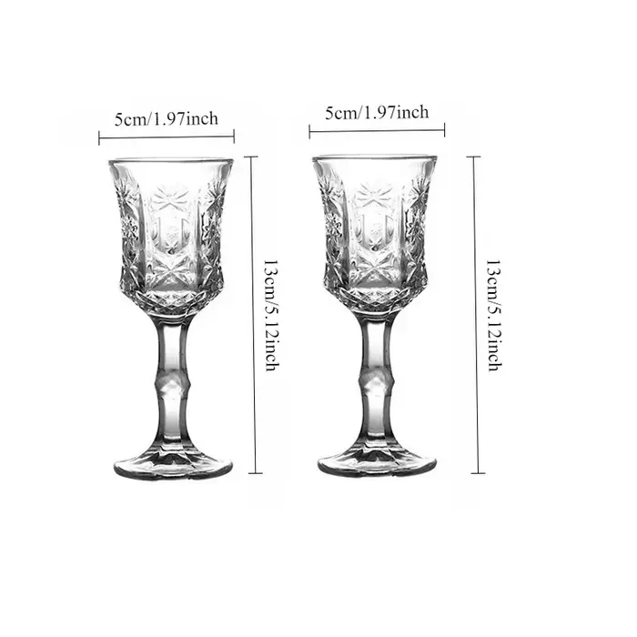 2 pièces ustensiles à vin verres à Champagne 50 ml/100 ml verre à vin rouge de Style français Vintage Relief tasse