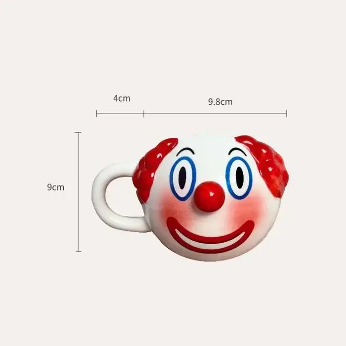 Tasse à café en céramique en forme de Clown avec poignée