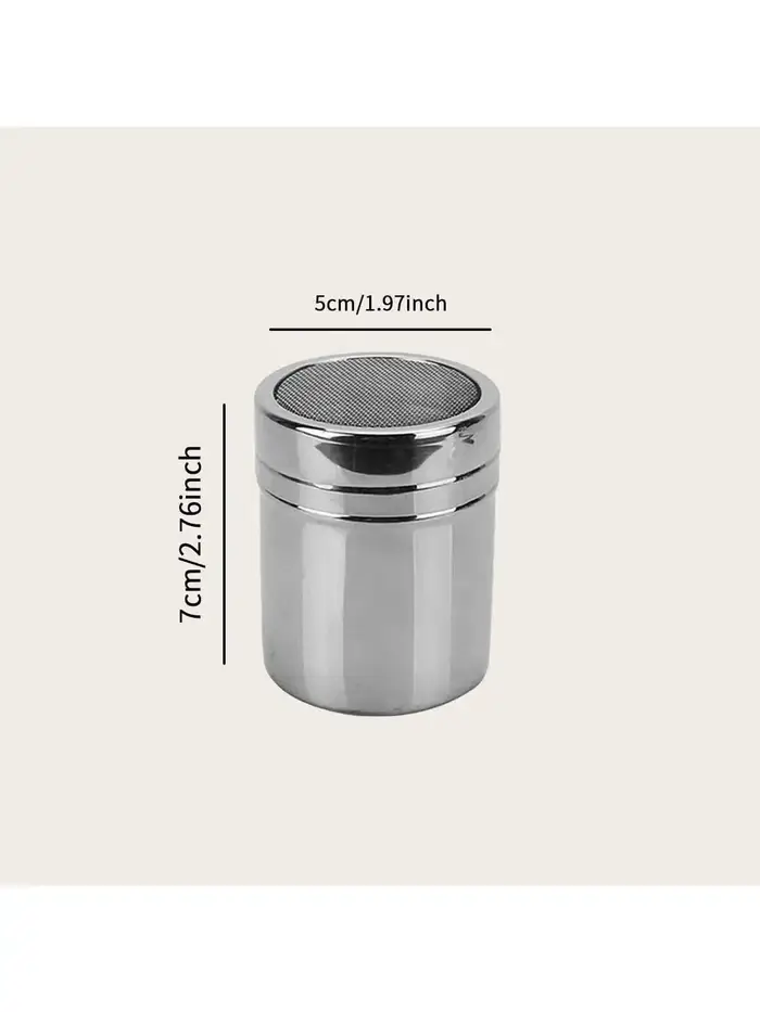 1 pc-argent acier inoxydable maille tube type plumeurs dépoussiérage salière pot à épices sel sucre