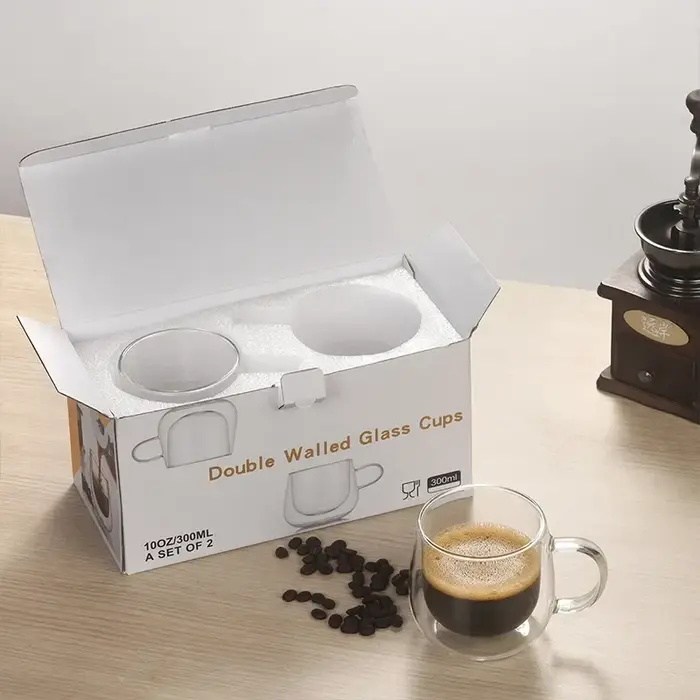 Verres transparents faits à la main résistants à la chaleur à Double paroi