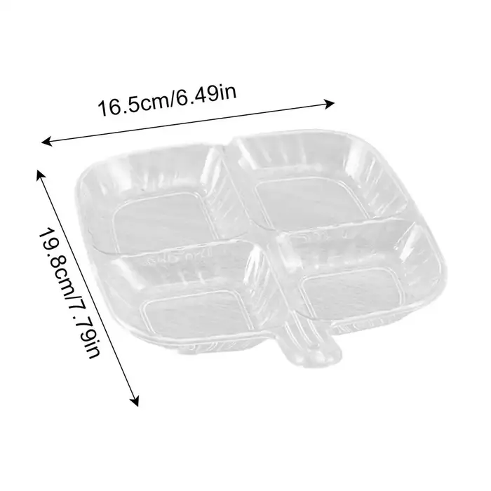Assiettes divisées à quatre grilles, assiettes alimentaires avec séparateurs, plat à fruits carré po