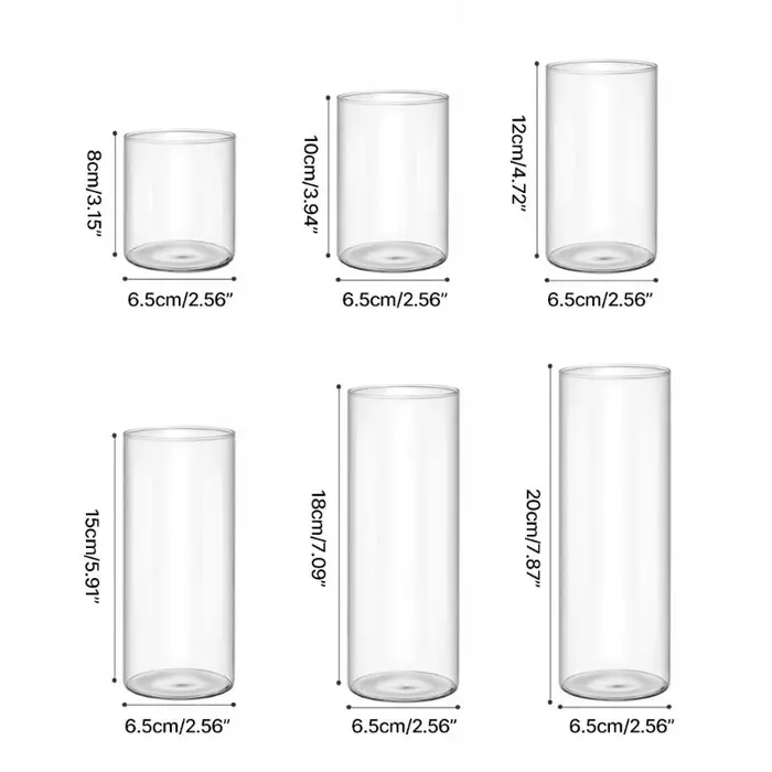 Bougeoir en verre contemporain cylindres