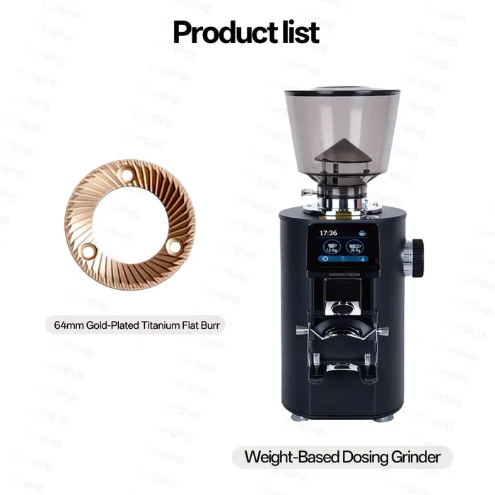 CAFOVO G664F moulin à café quantitatif de pesage professionnel 64mm fraise plate écran tactile broyeur à expresso pour Barista à domicile