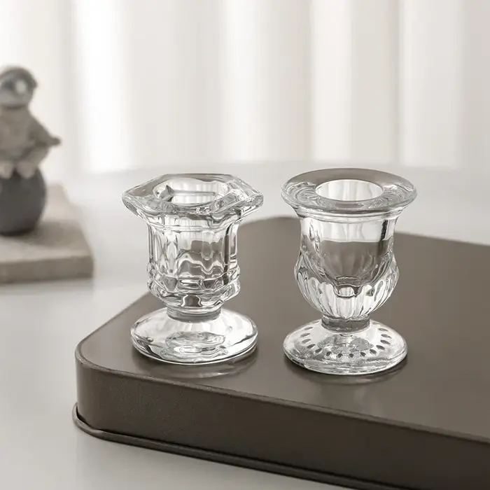 Bougeoir en verre décoratif nordique