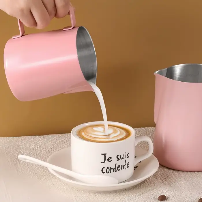 Pichet à mousse de café et de lait, 350/600ML, en acier inoxydable 304, échelle précise, haute quali