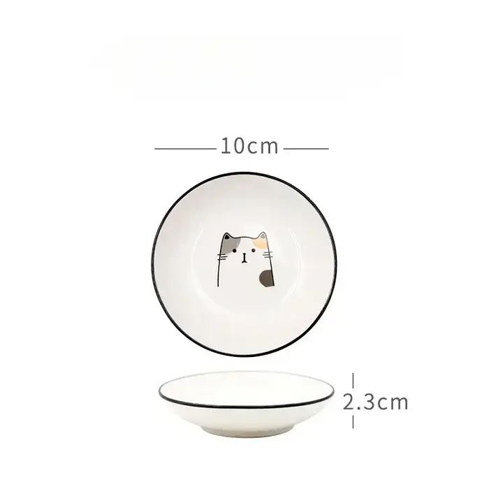 Pio d'assaisonnement en céramique chat mignon, cuisine créative, petit bol aissce, assiette à trempe