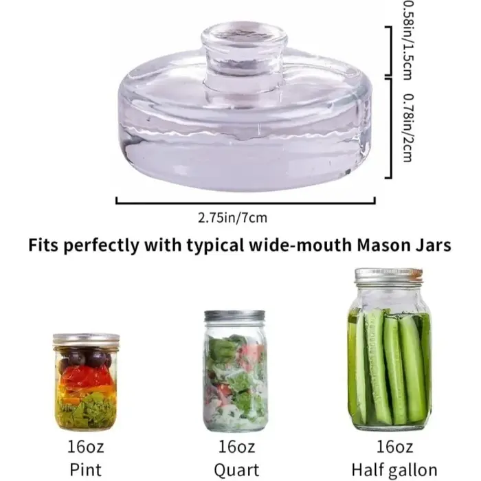 Poids en verre fermenté transparent avec poignée