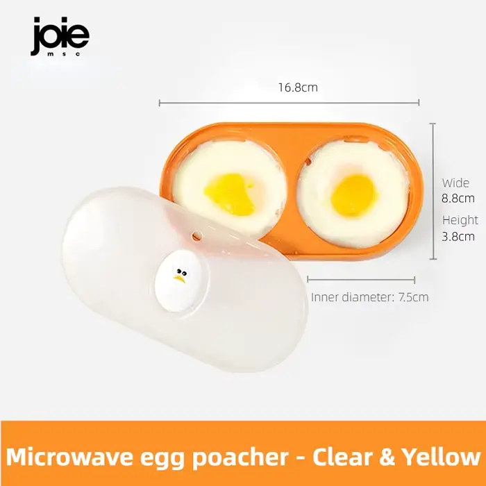 Joie-Oeuf poché double micro-ondes, cuiseur à œufs, boîte à œufs frits, petit-déjeuner, boîte à œufs