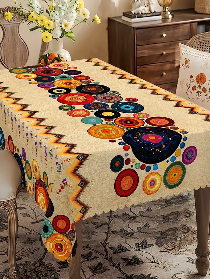 1 pièce de nappe imprimée sur le thème de la ferme rétro bohème