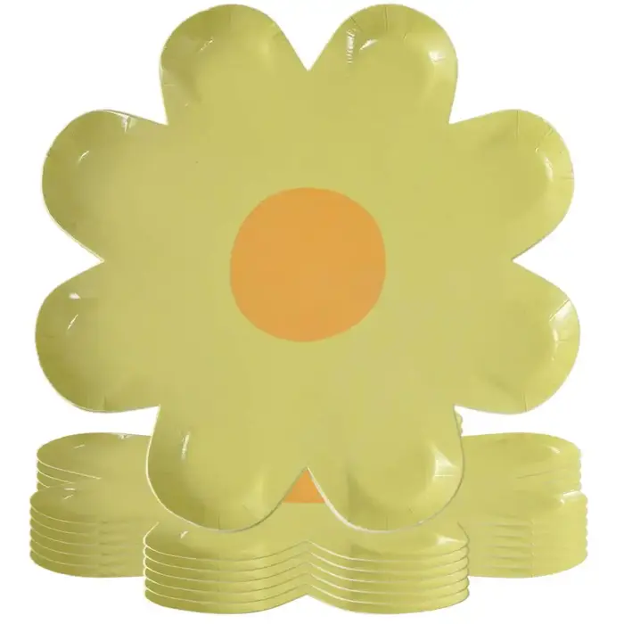 Assiettes jetables en papier fleur de marguerite