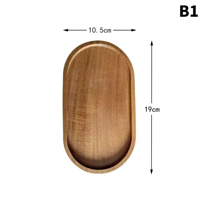 Vaisselle japonaise assiette en bois hêtre plateau ovale Mini assiette en bois massif assiette en bo