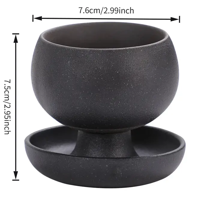 2 tasses à café en céramique de 150 ml avec soucoupes