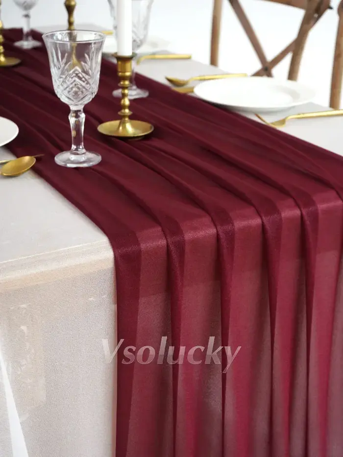 Chemin de Table transparent vin rouge bordeaux