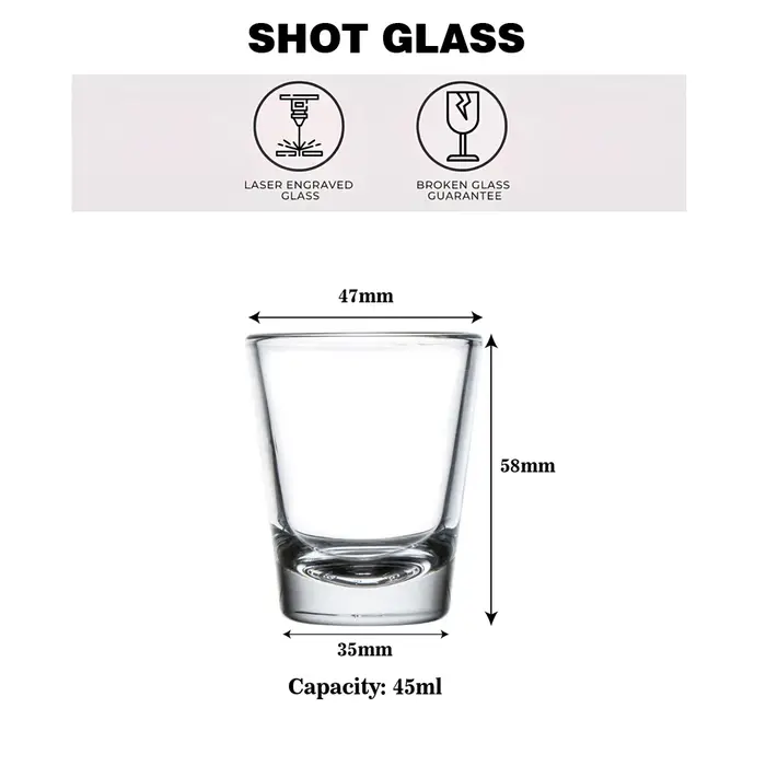 1/10 pièces 45ml lunettes à Shot de mariage personnalisées gravure verre