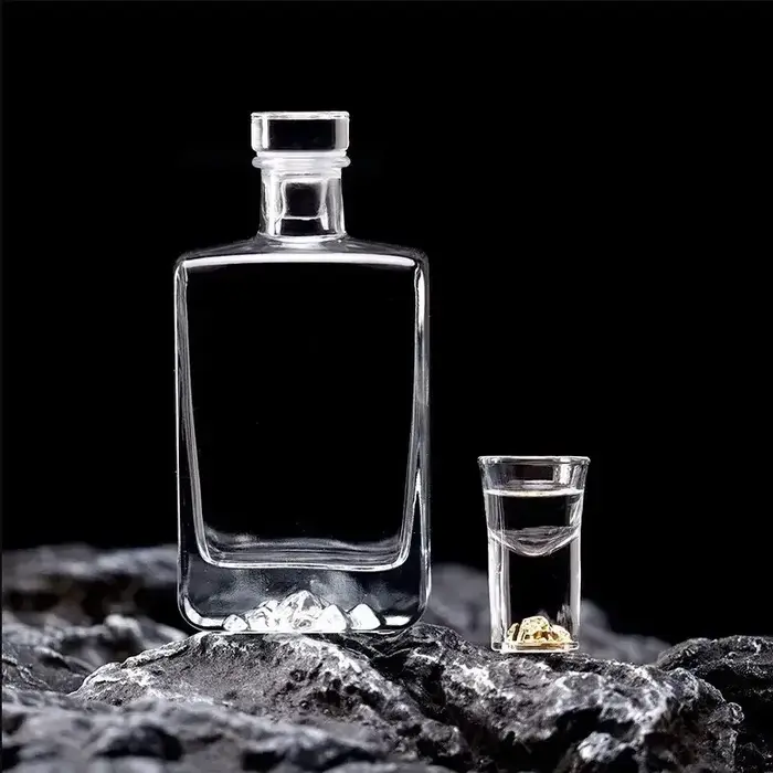 Carafe à whisky en verre transparent sans plomb