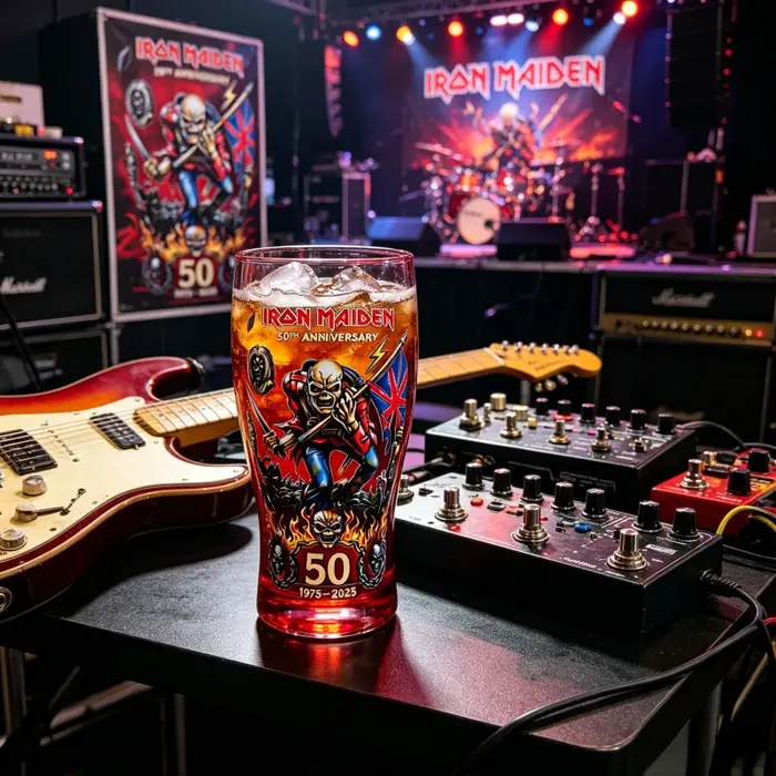 Verre à bière sur le thème des groupes de rock