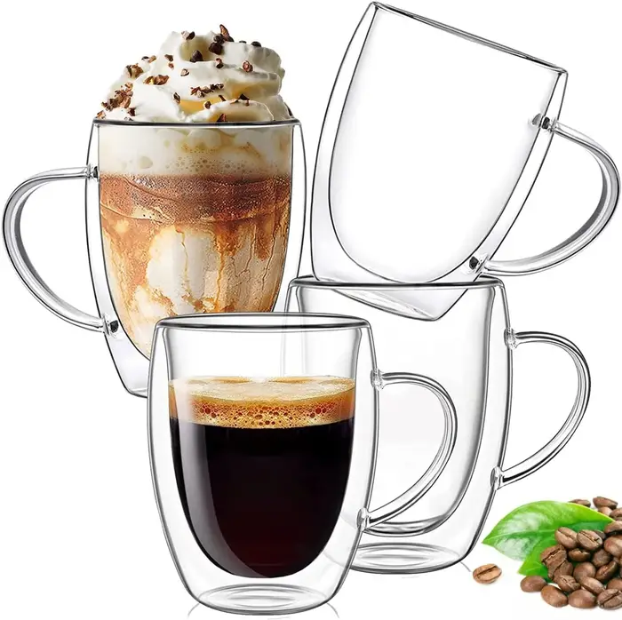 Tasses à café en verre à Double paroi