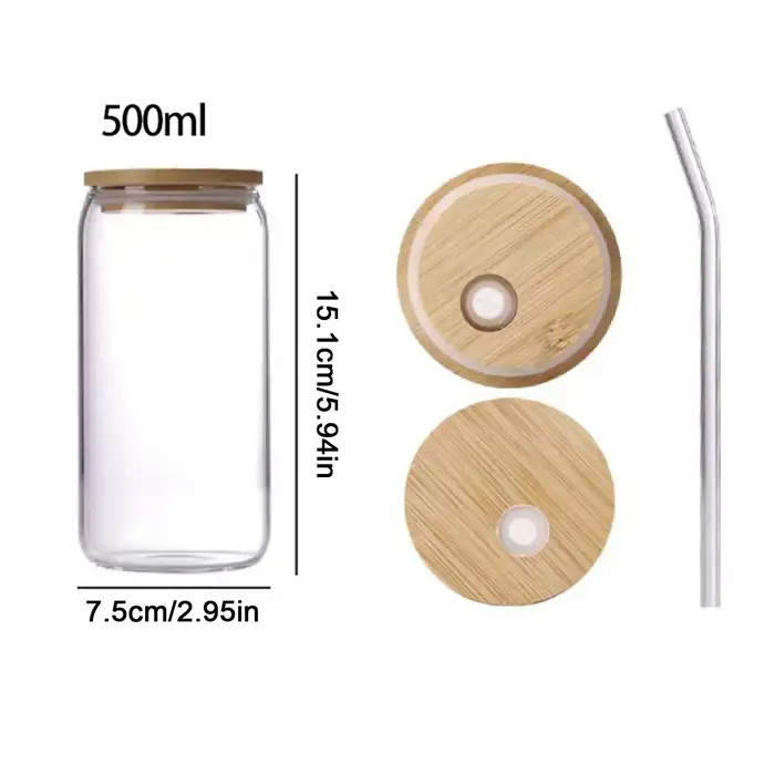 Verres avec couvercles et pailles 500 ml – Tasses en verre pour matcha