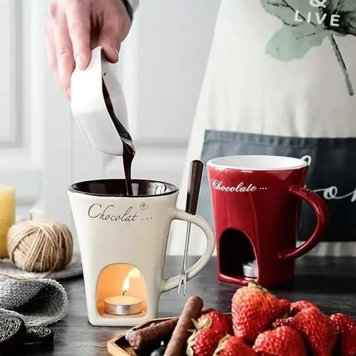 Mug en céramique européen pour faire fondre le chocolat et le fromage