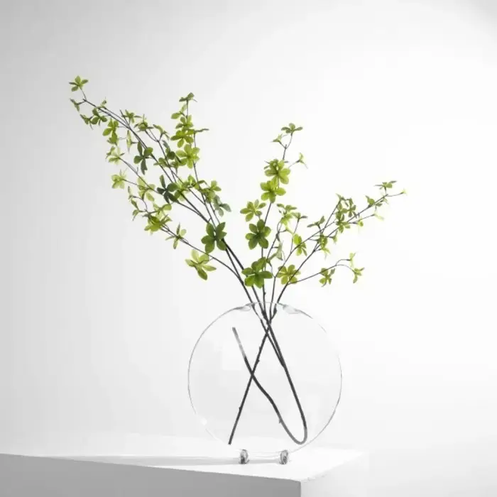 Vase à bouche de poisson en verre et métal moderne