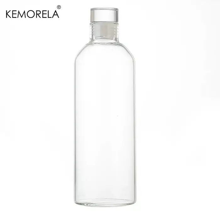 Bouteille d'eau en verre 300/500/750/1000 ml avec couvercle anti-fuite