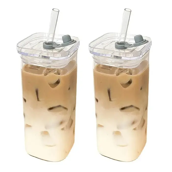 Tasse carrée en verre à café résistante à la chaleur