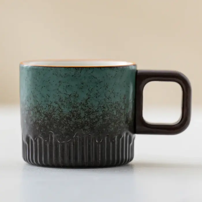 Tasse à café Vintage en céramique de 60ml, tasse d'eau, tasse à thé, manche en bois, tasse à café, t