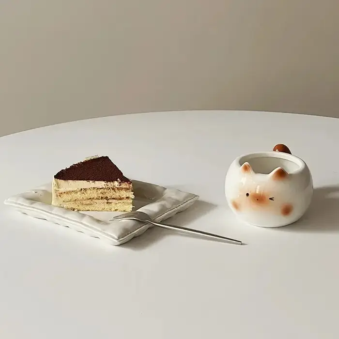 Tasse en céramique mignonne créative en forme de chat siamois