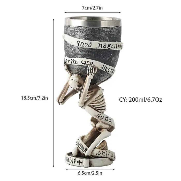 Horrible résine acier inoxydable crâne gobelet rétro griffe verre à vin gothique verres à Cocktail loup whisky tasse fête Bar Drinkware