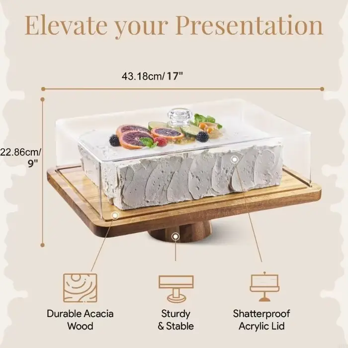 Support à gâteaux planche à charcuterie en bois d'acacias