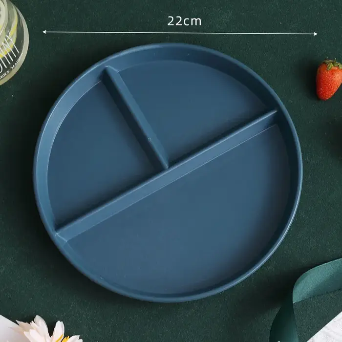 Assiette de petit-déjeuner divisée en 3 compartiments