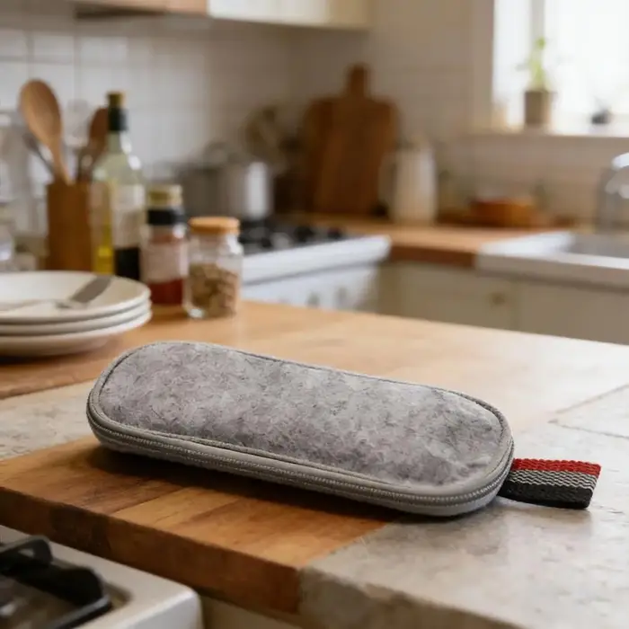 Pochette de voyage pour couverts en feutre