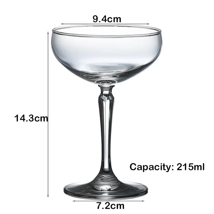 Verre à Champagne et Cocktail Coupé, 4 Pièces