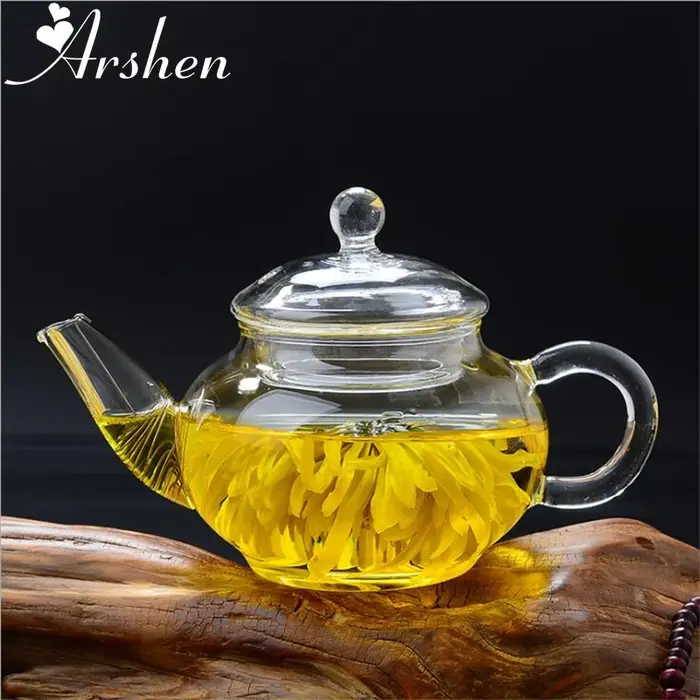 Arshen – théière en verre filtrée et résistante à la chaleur de 250ml, Double paroi ou avec théière