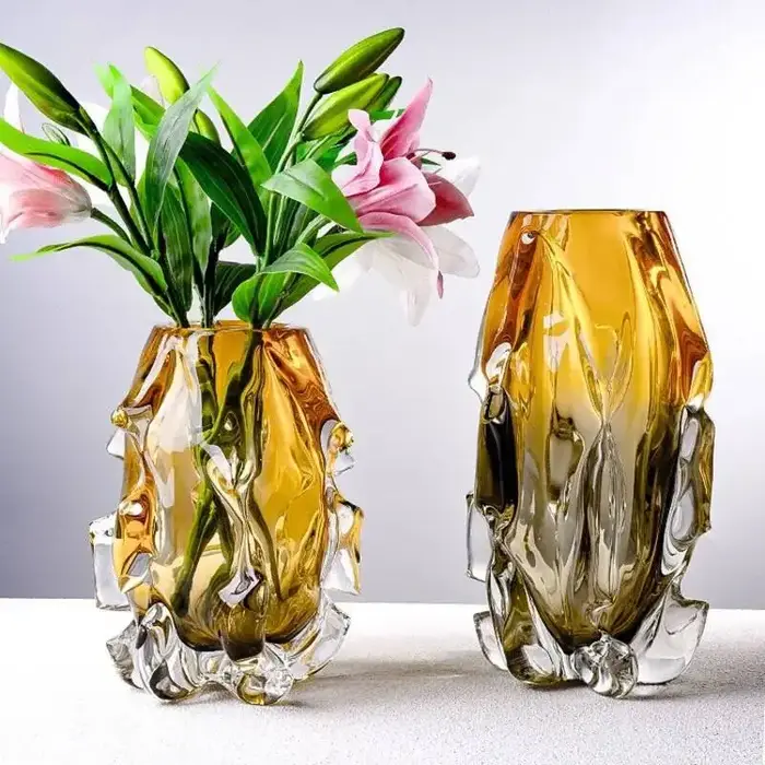 Vase en verre de cristal créatif de luxe léger