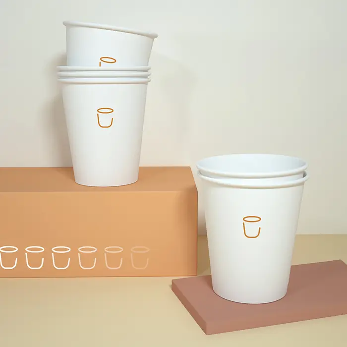 Impression de logo personnalisé de tasse en papier jetable, impression de tasse d'eau épaissie, tass