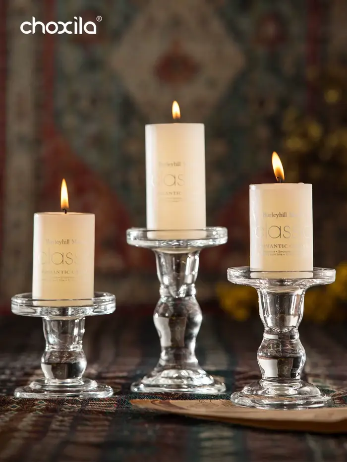 Bougeoir en verre 1 pièce