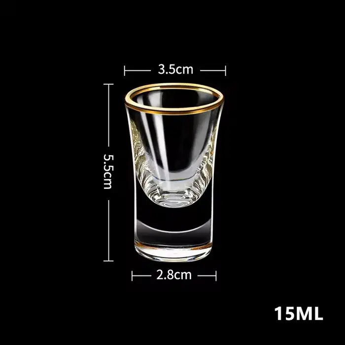 PIGE HOME 7 pièces verres à Shot en feuille d'or distributeur de verre à vin blanc cristal Baijiu Maotai petit