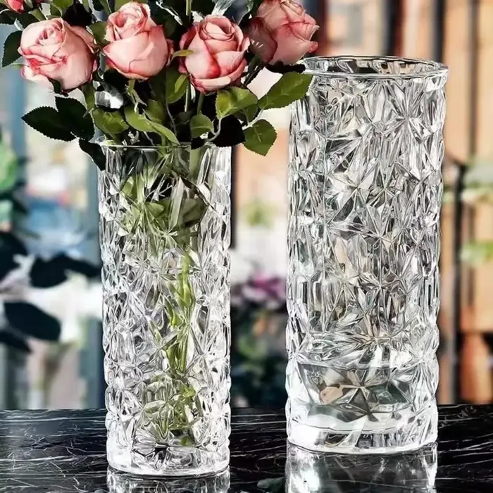 Vase en verre à motif de Glacier de luxe léger