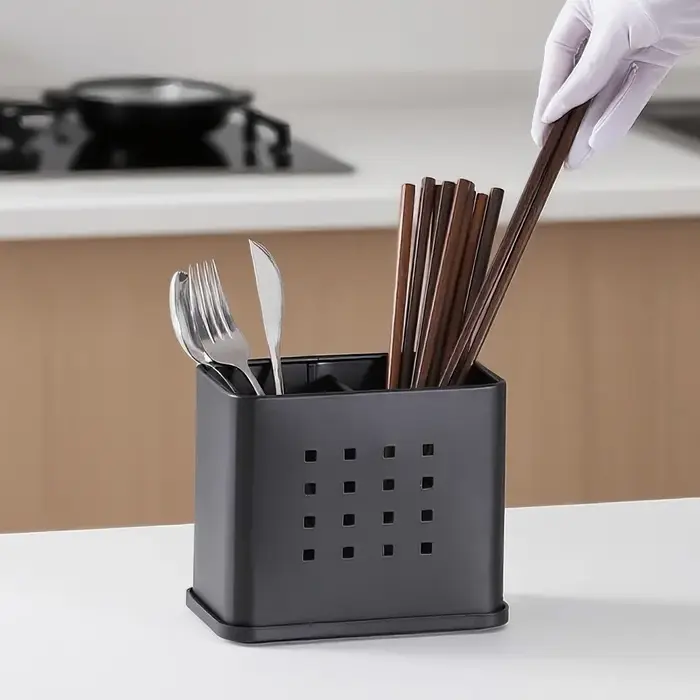 Support de séchage de couverts en métal noir – Style minimaliste moderne