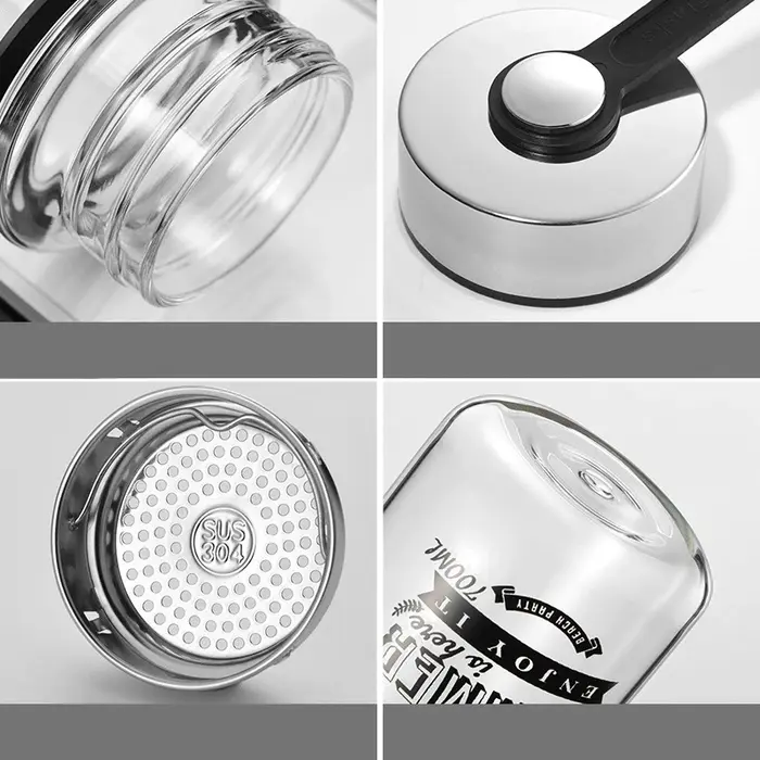 GIANXI 400/2000ML tasse en verre Transparent avec filtrage tasses à café de grande capacité avec couvercle ustensiles