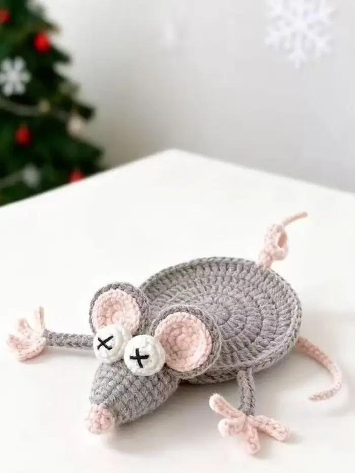 Sous-verres en crochet faits main avec des animaux mignons