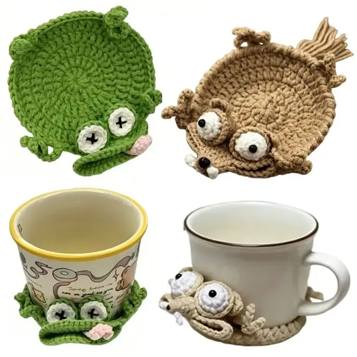 Sous-verres en crochet pressable en forme d'écureuil